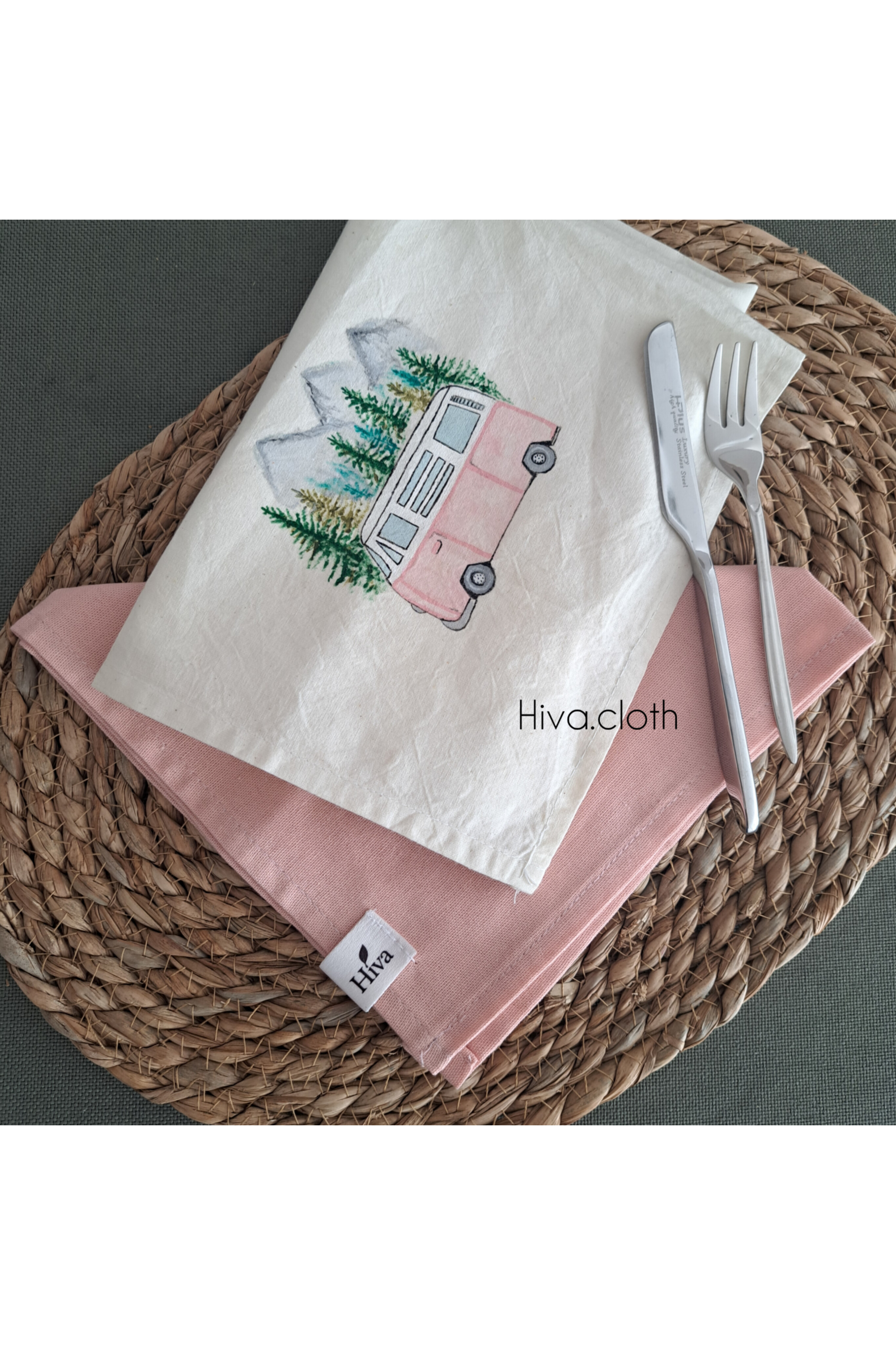 ست دو عددی دستمال آشپزخانه و غذاخوری لنین هیوا